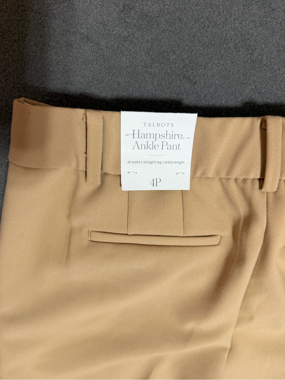 Talbots Womens Hampshire Ankle Pants Tan Stretch Mid Rise Career Sz 4 NWT - Picture 11 of 16
